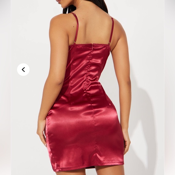 NWT FASHION NOVA spellbound CORSET Red Stretch Satin Micro Mini Dress XL - Picture 5 of 8